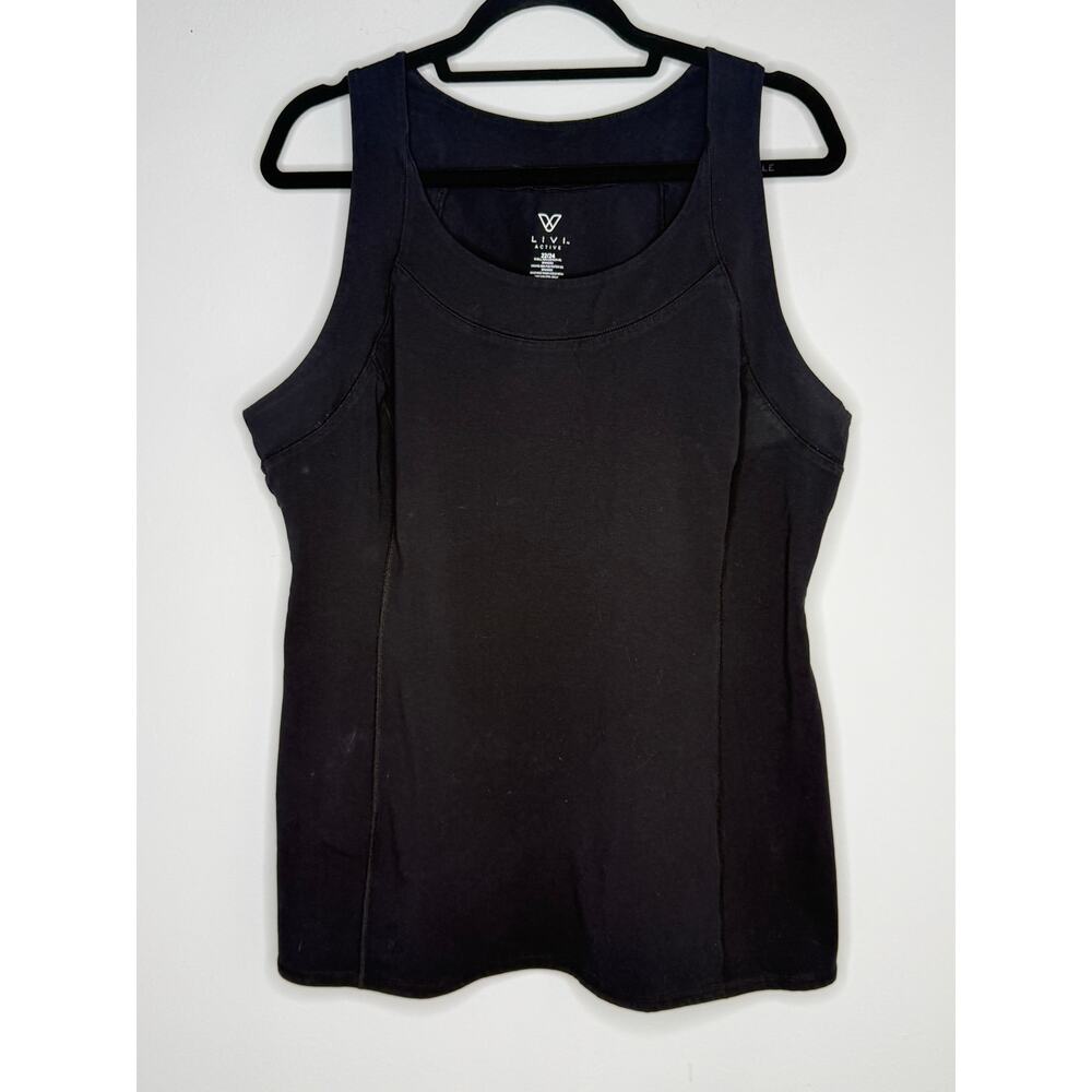LIVI Active Black Fitted Performance Tank Top  22/24 Plus Athleisure Activewear